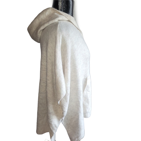 Loft Cream Colored Pullover Hooded Poncho Sweater XS - Picture 3 of 6